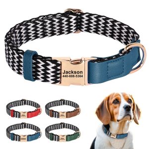 Collier pour chien en nylon et cuir personnalisable – Mulini